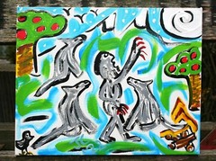 HOWLING WEREWOLF WOLF PACK Jr CHARLIE FAST OUTSIDER POLITICAL FOLK POP ART MOON