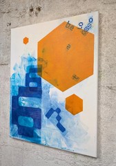 Original Art Mixed Media Acrylic Painting 16×20 on Canvas. ‚Digital Future‘