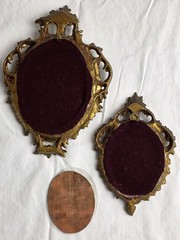 Lot of 3 Oil on Copper Miniature Oval Paintings Muriel Halstead 2 Gold Frames