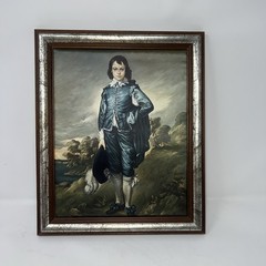 Vintage Framed Silk Portrait “The Blue Boy” No Glass.