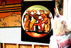 mod mcm L Machines tool 4 people PAINTING 70’s RARE ART Dali style listed Malle