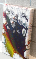 Original Acrylic Pour Painting 6×9 Blue Yellow Abstract Modern Wall Art