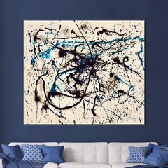 Jackson Pollock style Professional￼ Artist Canvas￼ painting￼ 72”X60”Abstract,6ft