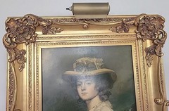Mrs. Davies Davenport Woman Portrait 30″ Gold Gilt Frame Romney 18th Century