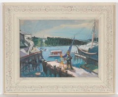 Frederick Serger (1889-1965) „On plein-air in marina“, oil painting, ca. 1950