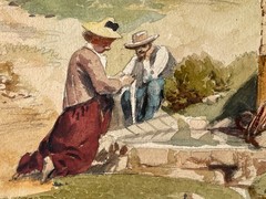 Armand BERNARD (1829-1894) – GRAND PRIX DE ROME – Lively Landscape