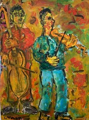 Charles Tullio (American, Mid 20th Century) Abstract Fauvist Acrylic  Painting