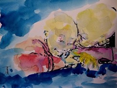 ORIGINAL African American Urban Watercolor painting „Twins At Play“