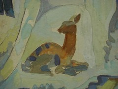 Ukrainian Soviet monumental painting sketch nature conservation animals birds