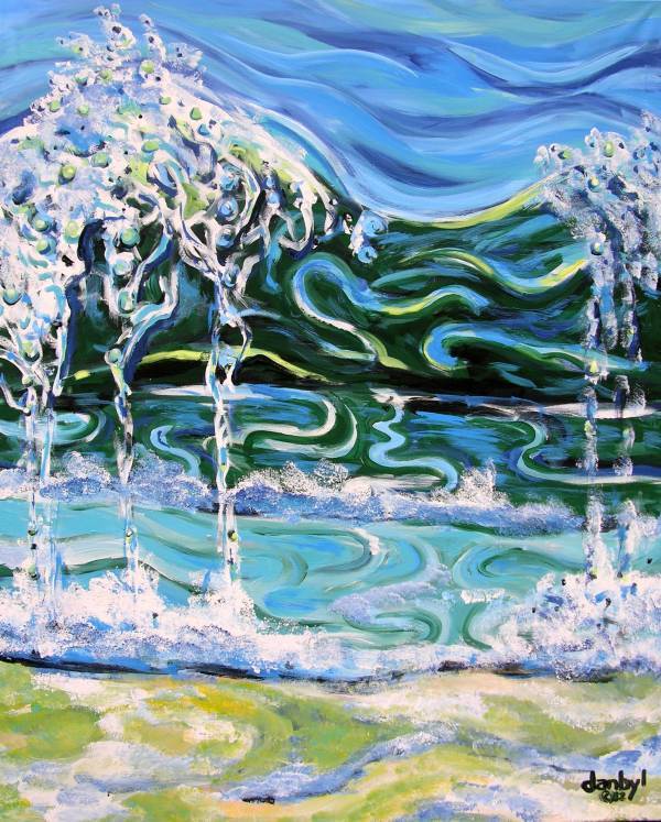BEACH Ocean Surf Original Art PAINTING DAN BYL Investment Collector Canvas XXL