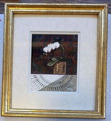 Original Opaque Watercolor Haku Orchid by Listed Artist Richard Williams Haynes