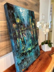 Walk On Through the Rain original by Olga Lipats night cityscape