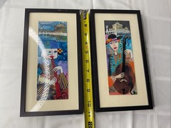 Lot Of 2 Framed Picasso Style Pictures – Signed Meli 04