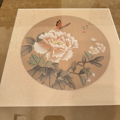 Pair of Vintage Asian Chinese Butterfly Flowers Watercolor on Silk Framed-Read