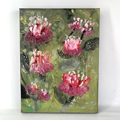 Original Art Peony Peonies Abstract Floral Canvas Acrylic Textured EauClaire #81