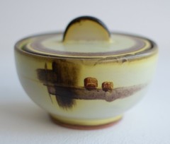 Hildegard Delius Neuhaldensleben Lidded Box Bauhaus Hand Painted Ceramic ca 1931