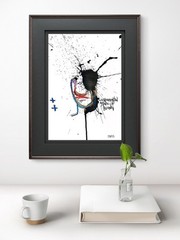 Original Ink Portrait Painting A4 Mixed Media Neo-Expressionism Signed COA #4