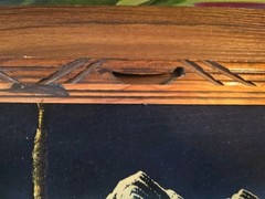 Vtg Indian Velvet Painting Made In Mexico Mountains Majesty Tracking