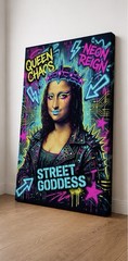Neon Reign Street Goddess Mona Lisa, 24 x 36 in