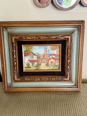 Original Vibrant Oil Painting Of European Village By Artist Benjamin Palencia
