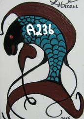 A1238 ORIGINAL ACRYLIC ACEO PAINTING BY LJH „PUFFER FISH“
