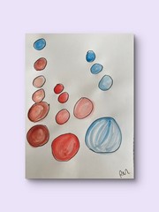 Count Circles 11X 14″ Neo Impressionist Acrylic Painting Loose Paper