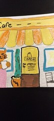 Cat Kitten Cafe Art ORIGINAL Painting Impressionism 4×6 GAT PAINTINGS
