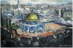 Tova Richter-Rauch: Dome of the Rock & Temple Mount Jerusalem 50s/ Polish Jewish
