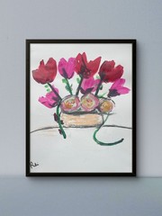 Wild Garden Still Life 03 11 X 14″ Impressionist Abstract Acrylic Painting Paper