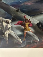 Antique World War Painting Aviation Military Leaders Jules Karl Rauschert Oil