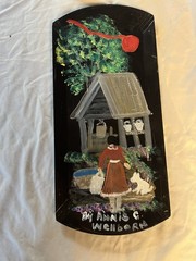 Outsider Folk Artist: Annie Wellborn , Angel Dog , Fireball in the sky.