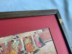 Pal Fried Original Watercolor Painting On Canvas Bullfight Rodeo Western Signed