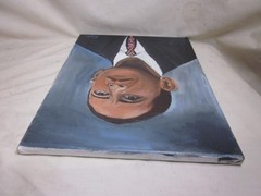 original portrait painting 12″ x 16″ President Barack Obama oil signed ? CH *