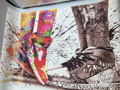 CANVAS GRAFFITI ART NIKE SNEAKER PAINT SPLATTER 20×27″ LOVE STYLE FREEDOM PEACE