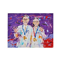 Sue Bird & Diana Taurasi Olympics Original Stephanie Reiter Artwork on 9×12 Wood