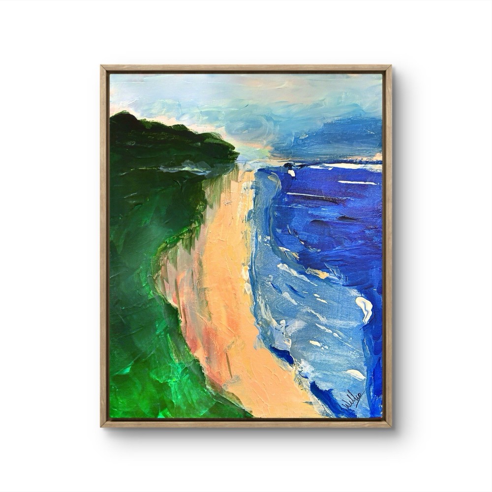 Seascape Expressionism 11×14 ABSTRACT Original Canvas Signed Unframed