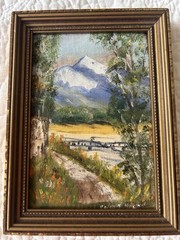 Eileen Macer Mt HARPER NZ Mini Landscape Oil Painting 4.5”x 6” Signed By Artist*