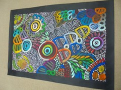 LOUISE NUMINA 85 x 60 cm Original Aboriginal Painting. Dreamtime