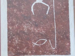 Two Original Hawaiian Handmade Petroglyphs on Tapa Cloth Signed by J. How Framed