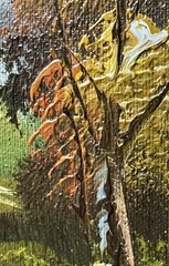 Vintage Original Oil Painting Impressionist Landscape Signed Framed 15” X 13”