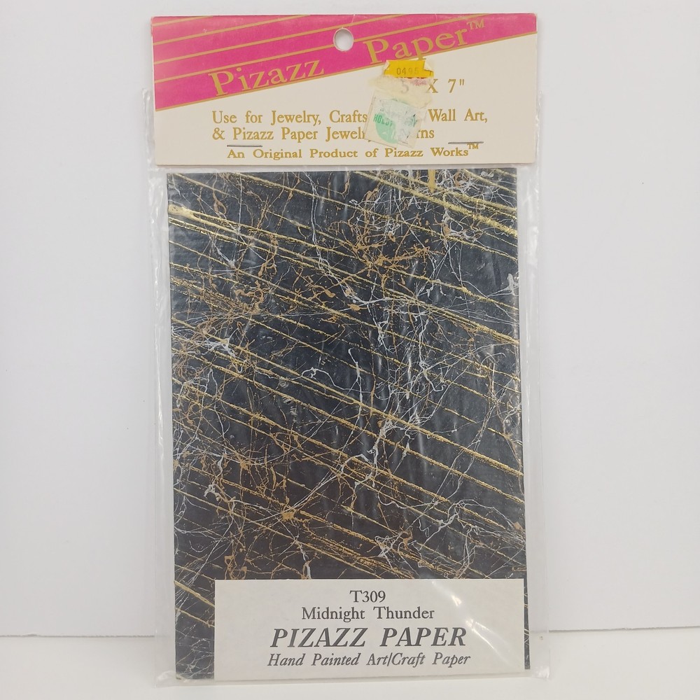 Hand Painted Paper 5×7 Art/Craft Gold Black Midnight Thunder by Pizazz