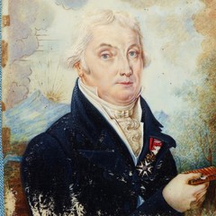 SUPERB LARGE ANTIQUE EARLY 19th CENT MINIATURE MAN PORTRAIT PAINTING 1810s