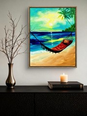 TITA PAINTZ Hammock Beach Art Coastal Abstract 11×14 Canvas Wall Art