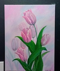 Art 12″/16″ Original oil painting, Flowers, Floral Stretched Canvas