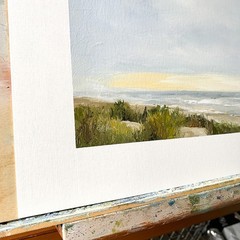 8×10 Original Seascape Oil Painting Ocean Impressionist Beach Shore Dunes Signed