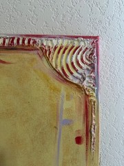 Mixed Media Signed Abstract Painting on Canvas Titled Simon Told