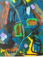 Rolf Gjedsted Abstract Composition Modern Art Vintage Danish 31x26cm