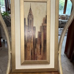 Silvia Vassileva New York Sunset 11 Chrysler Buildings Framed Signed Painting