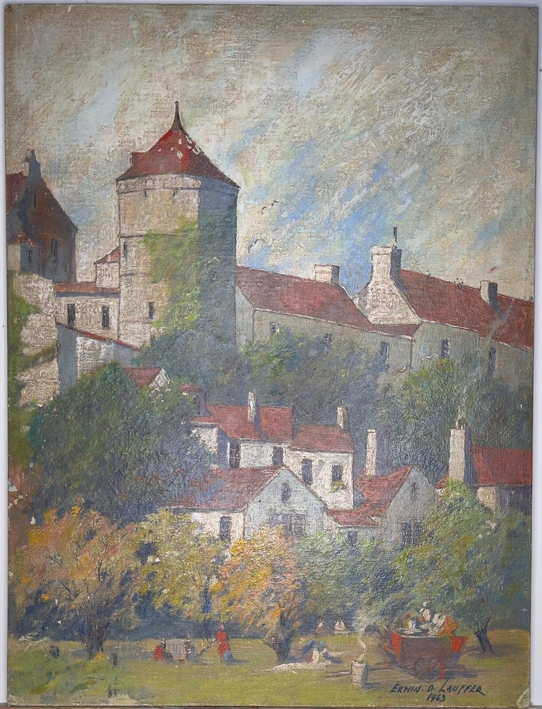 Erwin O. Lauffer | 1963 Original Painting | Normandy, France | 16 x 12 inches