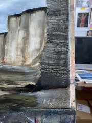 Original Ölgemälde Étretat Kreidefelsen Meer Küste Impressionismus Handgemalt